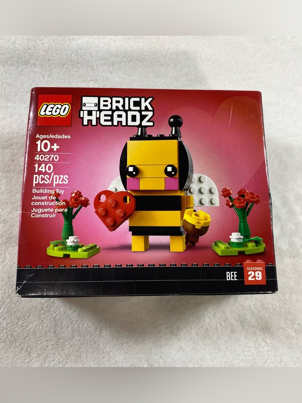 LEGO 40270 BrickHeadz Valentine's Bee *RETIRED* Sealed Box Damage